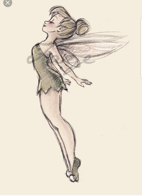 Tinkerbell Drawing, Penny Girl, Tattoo Disney, Disney Inspiration, Disney Drawing, Disney Drawings Sketches, Fairy Drawings, Disney Tinkerbell, Happy Painting