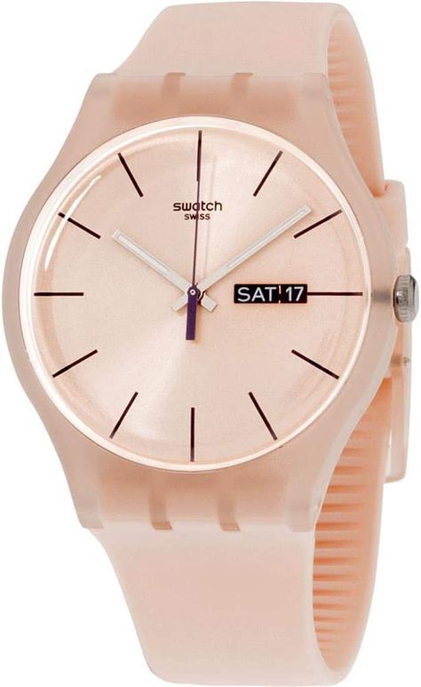 Swatch Women's Analogue Quartz Watch with Plastic Strap – SUOT700 : Amazon.co.uk: Fashion Swatch Watch Women, Swatch Women, Rose Watch, Pink Watch, Swatch Watch, Watch Women, Peach Roses, Unisex Watches, Watches Women Fashion