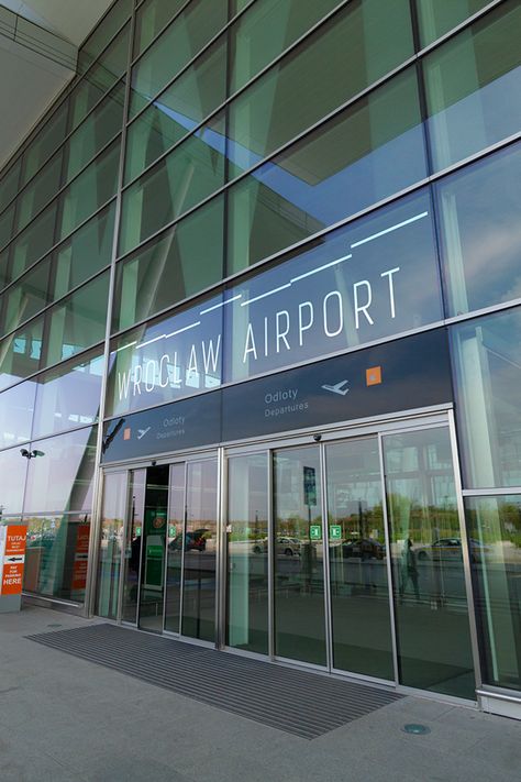 Wroclaw Airport on Behance Airport Entrance, Airport Building, Hartsfield–jackson Atlanta International Airport, Logo Design Competition, Airport Signs, Manchester Airport, Airport Parking, Entrance Design, In Logo