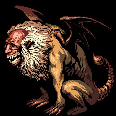 Dnd Manticore, Dnd Demon Art, Demon Monster Art, Manticore Art, Dnd Demons, Devil Character Design, Body Horror Monster, Demon Dnd, Paranormal Creatures