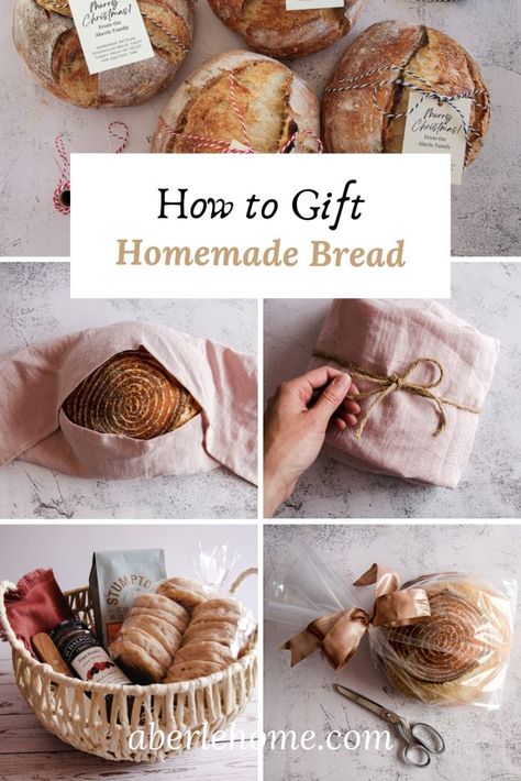 Bread As A Gift, Homemade Bread Gift, Gift Bread, Bread Gift, Bread Gifts, Round Bread, Gift Homemade, Homemade Gift Baskets, Holiday Bread