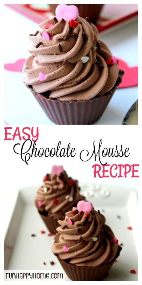 Chocolate Cup Desserts, Best Chocolate Mousse, Easy Chocolate Mousse Recipe, Chocolate Bowls, Easy Chocolate Mousse, Mousse Cake Recipe, Romantic Desserts, Chocolate Bowl, Book Cakes