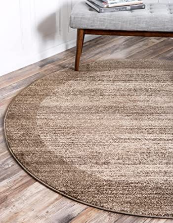 Unique Loom Del Mar Collection Area Rug- Transitional Inspired with Modern Contemporary Design (8' 0 x 8' 0 Round, Beige/ Tan) Loft Area Rug, All Modern Rugs, Monochromatic Color Scheme, Industrial Area Rugs, Solid Rugs, Unique Loom, Transitional Rugs, Round Area Rugs, Round Rug