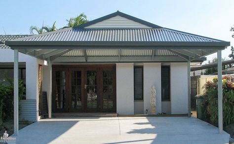 Dutch Gable Double Carport designed to add to the house as part of renovations. Gable Roof Carport, Dutch Gable Roof Exterior Design, Dutch Gable Roof Design, Gable Carport, Dutch Gable, Dutch Gable Roof, Carport Addition, Carport Design, Building A Wooden House