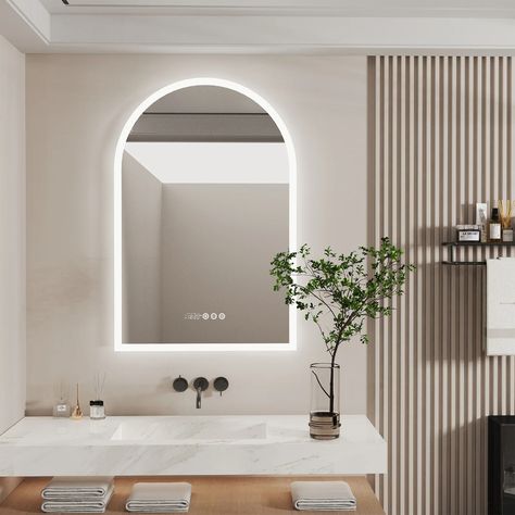 Fogless Mirror, Backlit Bathroom Mirror, Bathroom Mirror Ideas, Smart Mirror, Elegant Mirrors, Lighted Vanity Mirror, Bathroom Mirror Lights, Bathroom Redesign, Mirror Ideas