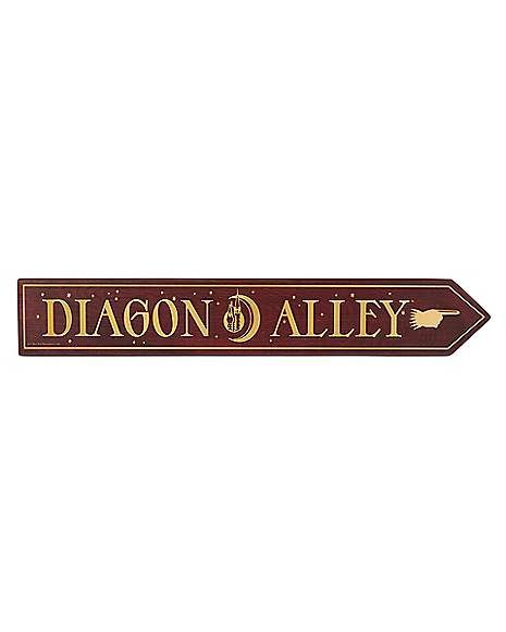 Diagon Alley Sign 20 Inch. - Harry Potter - Spirithalloween.com Goth Library, Library Room Decor, Harry Potter Signs, Floo Powder, Harry Potter Library, Harry Potter Sign, Harry Potter Diagon Alley, Arrow Sign, Harry Potter Tattoos