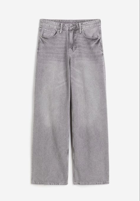 Grey Baggy Jeans, 90s Baggy, Lady Grey, H&m Women, Grey Jeans, Pocket Jeans, Baggy Jeans, Baggy Fits, Long Legs