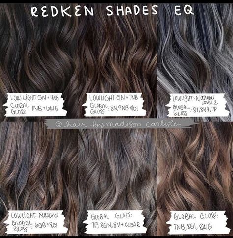 Light Chocolate Brown Hair Color, Level 7 Hair Color, Redken Color Formulas, Redken Toner, Light Chocolate Brown Hair, Brownish Red Hair, Formula Chart, Redken Hair Color, Chocolate Brown Hair Color