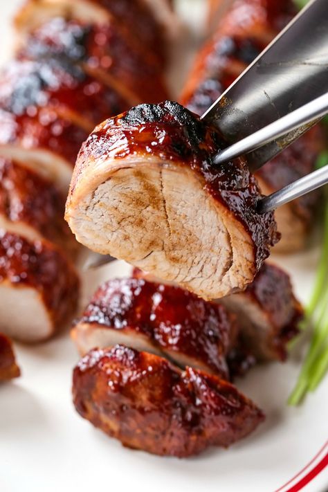 This Chinese BBQ Pork Tenderloin is delicious on it's own or served over rice or ramen noodles! #porktenderloin #porkrecipe #dinnerideas #BBQpork #lowcarbrecipes Chinese Pork Tenderloin, Pork Tenderloin Bbq, Sausage Dinners, Pork Fillet Recipes, Asian Bbq Sauce, Bbq Pork Tenderloin, Asian Bbq, Chinese Bbq Pork, Chinese Pork