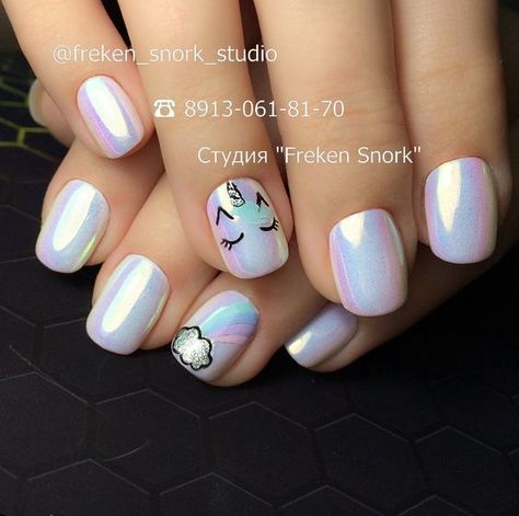 Unicorn Nails Designs, Unicorn Nail Art, Mystical Unicorn, Tape Nail Art, Shellac Nail Art, Girls Nail Designs, Kids Nail Designs, Nail Art For Kids