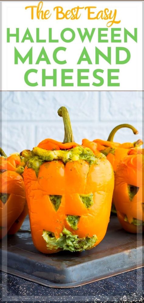 Spice up your Halloween with these vibrant green mac and cheese stuffed peppers! Carved like jack-o-lanterns, these peppers are perfect for adding a bit of spooky flair to your Halloween food mac n cheese spread. They're super easy to make and a great way to incorporate some hidden veggies into a meal that both kids and adults will enjoy. Green Mac N Cheese, Halloween Mac And Cheese, Mac And Cheese Ideas, Green Mac And Cheese, Food Art Lunch, Food Art Bento, Mac And Cheese Muffins, Cheese Ideas, Mac And Cheese Cups