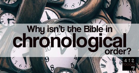 Instead of being chronological, the books of the Bible are first divided into types of literature— historical, poetic, prophetic, or letters of instruction. Then within those categories, the books or letters are in basic chronological order. If you want to read the Bible in complete chronological order, you can find chronological Bibles that put everything into its actual timeline order despite the categories. Learn more: https://412teens.org/qna/why-isnt-the-bible-in-chronological-order.php Books Of The Bible In Chronological Order, The Bible In Chronological Order, Bible In Chronological Order, Types Of Literature, Bible Organization, Chronological Bible, The Books Of The Bible, Bible Questions, Learn The Bible