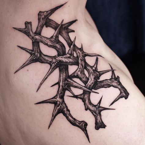 Illustrative Tattoos, Thorn Tattoo, Japanese Flower Tattoo, Dragon Tattoo For Women, Moon Tattoo Designs, Vine Tattoos, Lily Tattoo, Tattoo Equipment, Dark Art Tattoo