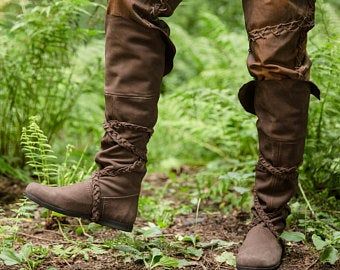 Medieval Boots, Medieval Shoes, Pirate Boots, Handmade Leather Boots, Ren Fest, Cosplay Boots, High Leather Boots, Brown Leather Shoes, Modern Shoes