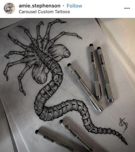 Creepy Face Hugger sketch Face Hugger Drawing, Face Hugger Tattoo, Alien Face Hugger Tattoo, Centipede Face Tattoo, Xenomorph Tattoo Design, Facehugger Tattoo, Xenomorph Drawing, Face Hugger Alien, Facehugger Drawing