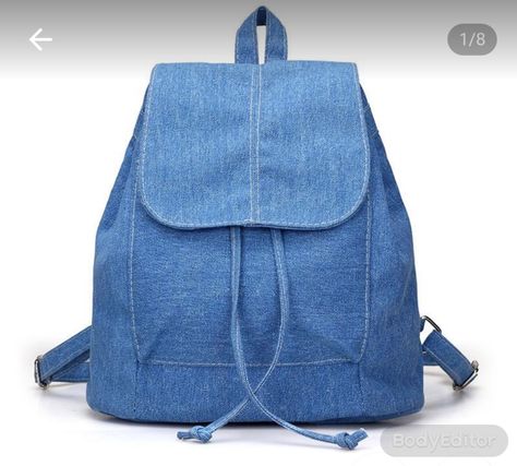 Tas Denim, Mochila Jeans, Canvas Drawstring Backpack, Canvas Backpack Women, School Rucksack, Jean Backpack, Denim Backpack, Jeans Bag, Small Backpack