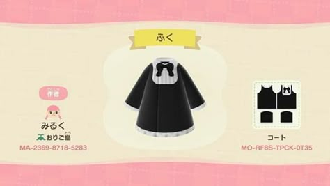 Ac Outfits, Acnh Fashion, Acnh Outfits, Acnh Patterns, Japanese Town, Tom Nook, Acnh Clothes, Dolly Dress, Acnh Designs