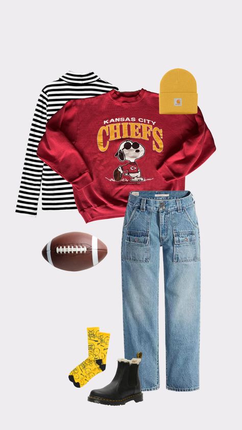 Kansas City Chiefs Outfit, Chiefs Game Day Outfit, Chiefs Outfit, Superbowl Outfit, Nfl Chiefs, Chiefs Game, Kc Chiefs, Gameday Outfit, Gaming Clothes