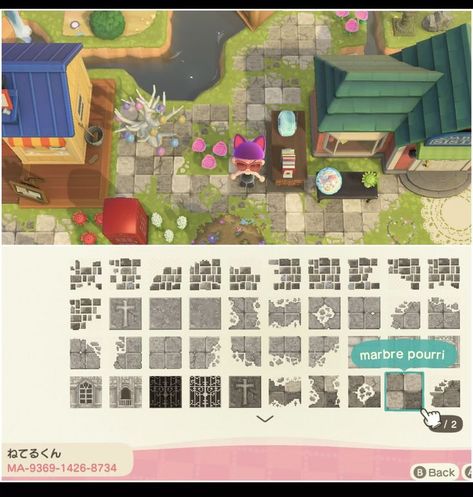 Acnh Overgrown Brick Path, Stone Path Animal Crossing, Brick Cobblestone, Acnh Path Codes, Acnl Paths, Acnh Path, Concrete Path, Acnh Paths, Acnh Qr Codes