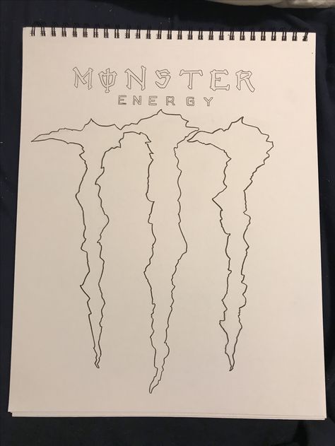 Monster Logo Drawing, Weeds Drawing Ideas, Monster Energy Painting, Monster Energy Drink Drawing, Monster Drink Drawing, Monster Can Drawing, Monster Energy Poster, Monster Energy Drawing, Easy Drawings Aesthetic Trippy