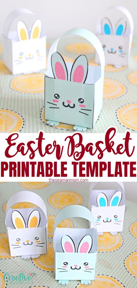 EASTER BASKET CRAFT Paper Basket Template Printables, Make Easter Baskets Diy, Easter Crafts Free Printable, Easter Day Crafts For Kids, Easter Egg Baskets For Kids, Easter Egg Basket Craft, Easter Basket Paper Craft, Easter Diy Baskets For Kids, Easter Basket Crafts For Kids Easy Diy