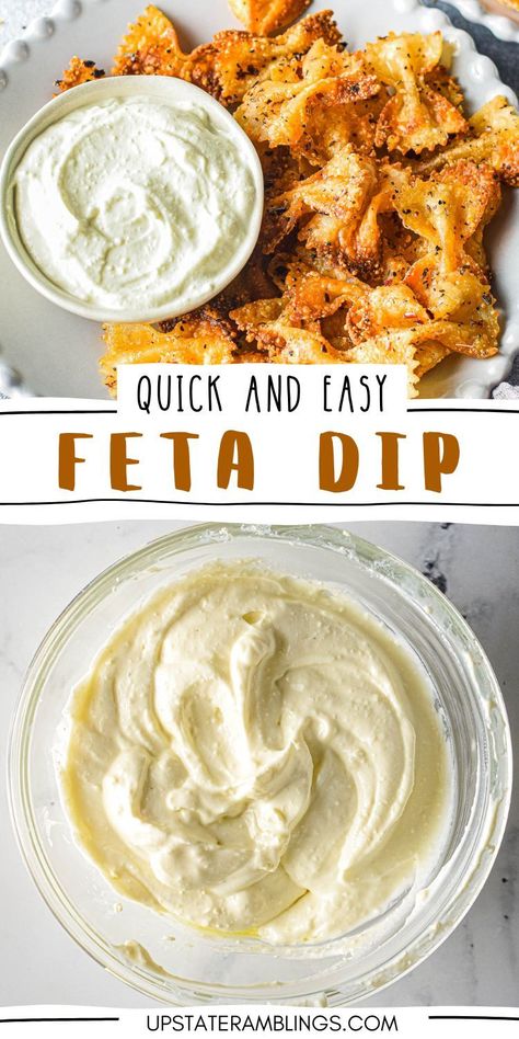 Quick and Easy Feta Dip What To Eat With Pita Chips, Pita Dip Recipes, Easy Whipped Feta Dip, Creamy Feta Dip, Healthy Dips For Veggies, Dip Recipes Healthy, Feta Dip Recipes, Pita Dip, 3 Ingredient Dip