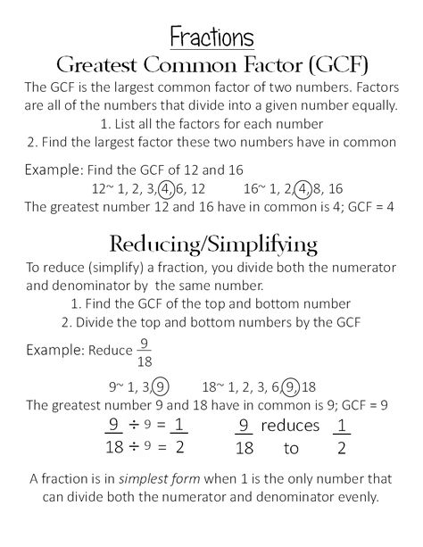 Greatest Common Factor & Reducing Fractions ~ Anchor Chart *Jungle Academy* Reducing Fractions Anchor Chart, Greatest Common Factor Anchor Chart, Hesi Math, Reduce Fractions, Igcse Maths, Greatest Common Factor, Reducing Fractions, Fractions Anchor Chart, Interactive Math Journals