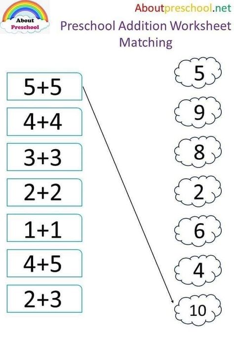 Addition Preschool, Preschool Addition, Soal Tk, Pre K Math Worksheets, Games Preschool, Kindergarten Math Worksheets Addition, Addition Worksheet, Mathematics Activities, Worksheet Preschool