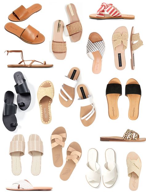 Casual Summer Shoes Woman, Summer Flat Sandals, Women Flat Sandals, Best Summer Shoes For Women, Summer Slippers For Women, Casual Spring Shoes, Slipper Design, Womens Summer Sandals, Womens Flat Sandals