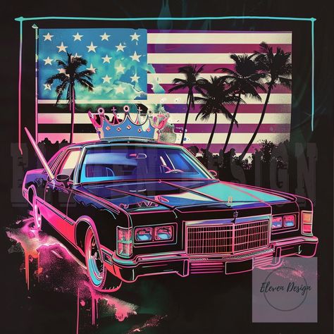 American Classic Cars, Color Profile, American Classic, Neon Colors, Usa Flag, Printing Techniques, Transparent Background, Sublimation Printing, Classic Cars