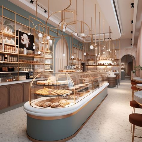 Bakery Counter Ideas, Luxury Bakery Interior, Bakery Interior Design Pastry Shop, Bakery Interior Design Modern, Bakery Wall Design, Pastry Interior Design, Workstation Design Office, Counter Design Office, Modern Workstation Design