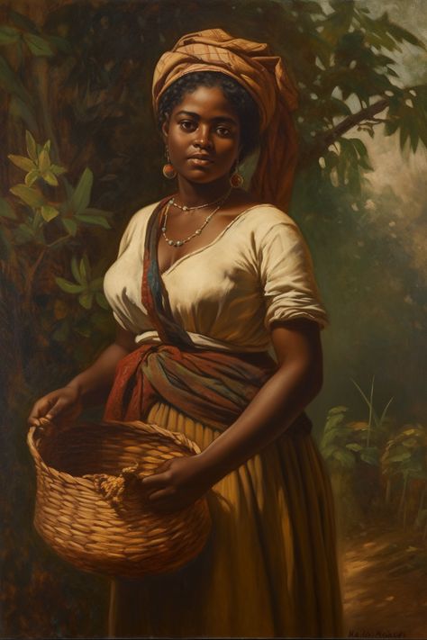 Must-See visual overseen by ThetaCursed, License: CC BY-NC 4.0 African Vintage Art, Caribbean Women, African Women Painting, African Tattoo, African American Artwork, Painting Of A Woman, Muse Art, Black Art Painting, Black Artwork