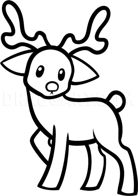 How To Draw A Reindeer For Kids, Step by Step, Drawing Guide, by Dawn | dragoart.com Easy Reindeer Drawing, Draw Animals For Kids, Christmas Drawings For Kids, Reindeer Drawing, Gambling Chips, Easy Christmas Drawings, Drawing Videos For Kids, Cartoon Reindeer, Easy Animal Drawings