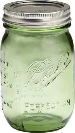 Ball Jar Heritage Collection Pint Jars with Lids and Bands, Set of 6 at Amazon.com Lime Green Kitchen, Green Mason Jars, Green Kitchen Decor, Mason Jars Labels, Bath Salts Diy, Pint Mason Jars, Jars With Lids, Pint Jars, Ball Mason Jars