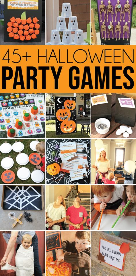 Party Games For All Ages, Family Halloween Party, Games For All Ages, Fun Halloween Party Games, Halloween Party Activities, Classroom Halloween Party, Party Games For Kids, Fun Halloween Games, Halloween Class Party