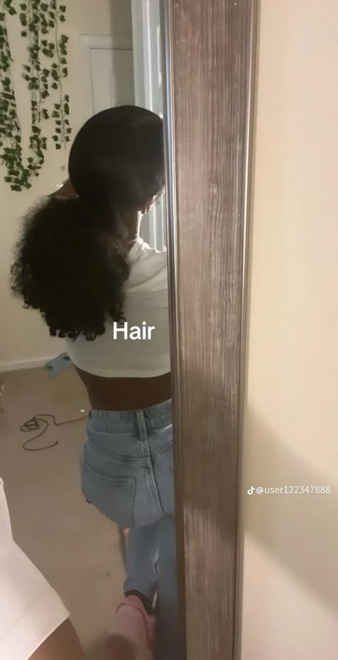 Slick Curly Ponytail Natural Hair, Natural Hair Styles Long Hair, Curly Ponytail Natural Hair, Natural Curly Ponytail, Ponytail Curly Hair, Ponytail Natural Hair, Curly Hairstyles Black, Cute Natural Hairstyles, New Hair Do