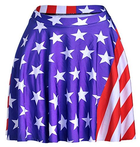 Sister Amy Womens Pleated Elastic Waist Band Flared Printed Midi Skater USA Flag M ** Click image for more details. (This is an affiliate link) #HashTag3 Glow Costume, Womens Skirt Outfits, Blue Skirts, Flared Mini Skirt, Nature Dress, Belle Dress, American Flag Print, Knee Skirts, Spandex Dress