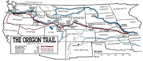 Oregon Trail Map, Family History Projects, Pioneer Life, Westward Expansion, The Oregon Trail, Trail Map, Homeschool History, Oregon Trail, Teaching Social Studies