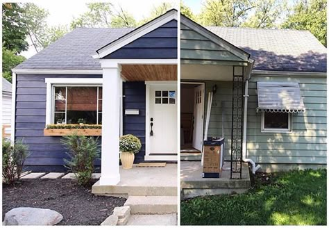 Before & After: Historic Townhome Tour | Beginning in the Middle Curb Appeal Landscape, Porch Remodel, Home Exterior Makeover, Exterior Renovation, Apartment Patio, Exterior Makeover, Casa Exterior, Exterior Remodel, Patio Makeover