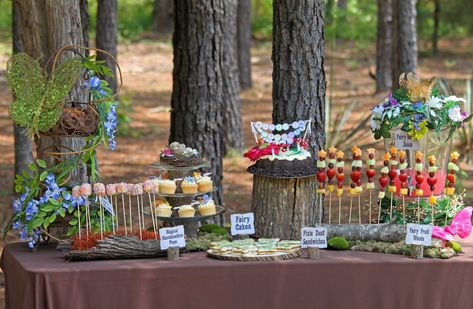 Enchanted Fairy Birthday Party - Forest, Woodland, Outdoor Party | Kara's Party Ideas Fairy Party Food, Fairy Party Invitations, Woodland Fairy Party, Enchanted Forest Party, Fairy Food, Fairy Tea Parties, Forest Party, Enchanted Fairy, Tinkerbell Party