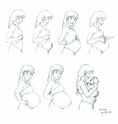 Beruang Grizzly, Pregnancy Drawing, Anime Pregnant, Some Drawings, Pregnancy Art, Family Drawing, Baby Drawing, Figure Drawing Reference, Art Tutorials Drawing