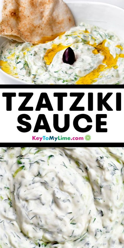 Tzatziki, tzatziki sauce, tzatziki sauce recipe, tzatziki sauce easy, tzatziki recipe, tzatziki sauce recipe Greek yogurt, tzatziki sauce healthy, tzatziki sauce recipe easy, chicken gyros with tzatziki sauce, easy tzatziki sauce, homemade tzatziki sauce, Greek meatballs with tzatziki sauce, Greek tzatziki sauce, how to make tzatziki sauce, chicken gyros with tzatziki sauce, authentic tzatziki sauce, DIY tzatziki sauce, easy Greek yogurt tzatziki sauce | #sauce #dip #greekfood keytomylime.com Easy Tzatziki Sauce, Easy Tzatziki, Greek Cucumber, Greek Tzatziki, Cucumber Yogurt Sauce, Tzatziki Sauce Recipe, Homemade Tzatziki Sauce, Tzatziki Recipes, Cucumber Yogurt