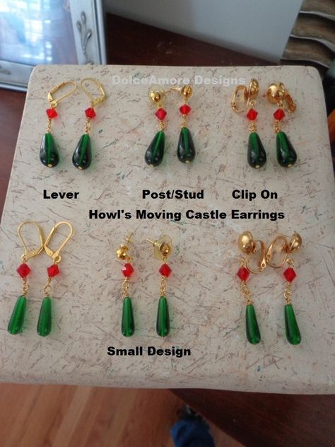 Howl's Moving Castle Earrings in Gold Plate one pair of #gadget Howls Moving Castle Earrings, Ghibli Studios, Accesorios Aesthetic, Jewellery Board, Howl's Moving Castle, Anime Jewelry, Howls Moving Castle, Gold Earrings Designs, Teardrop Beads