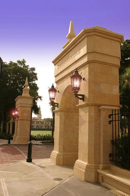 McKean Gateway by Rollins College, via Flickr Rollins College, Main Gates, Campus Design, Colleges In Florida, Spanish Mediterranean, Sun Projects, Winter Park Florida, Florida Woman, Spring Breakers