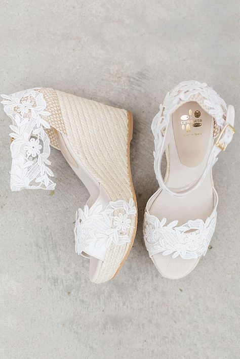 Wedding Shoes Open Toe, Wedding Shoes Wedge, Lace Wedding Shoes, Wedding Wedges, Wedding Shoes For Bride, Wedge Wedding Shoes, Shoes For Bride, Sandals Chunky, Wedding Shoes Comfortable