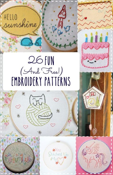 26 Fun and Free Embroidery Patterns Pillows Embroidery, Sports Embroidery, Reading Pillows, Crewel Embroidery Patterns, Free Embroidery Patterns, Embroidered Items, Crewel Embroidery Kits, Tattoo Equipment, Embroidery Transfers