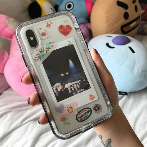 love the back of my phone case ☺️💌 (the polaroid is a photo I took from LY tour that @aa.0317 printed for me😭) ‼️PLEASE READ BEFORE Kpop Phone Cases, Diy Sharpie, Apple Phone Case, Cases Diy, Iphone Prints, Aesthetic Phone Case, White Iphone, Pattern Iphone Case, Iphone Phone