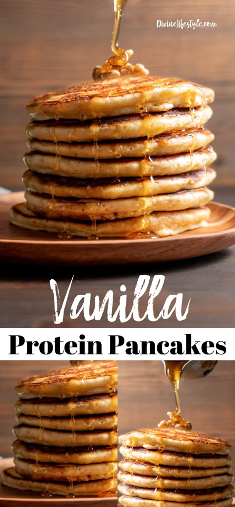 Protein Pancakes Without Banana, Pancake Recipe For One, Whey Protein Pancakes, Skillet Pancake, Vanilla Protein Pancakes, Healthy Protein Pancakes, Protein Pancakes Recipe, Easy Protein Pancakes, Protein Powder Pancakes