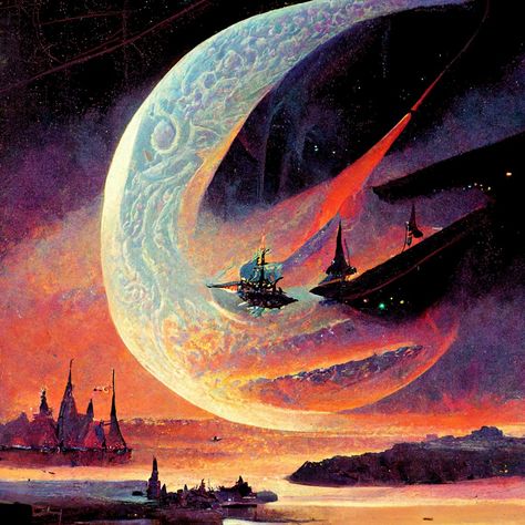 Midjourney bot created a painting at the request of Spelljammer Spelljammer Aesthetic, Dnd Spelljammer, Dnd Space, Worldbuilding Ideas, Home Game Room, Astral Plane, Artwork Inspiration, Game Dev, Other Space