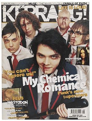 Kerrang! 30th birthday: My Chemical Romance (February 2005) Band Poster Wall, My Chemical Romance Poster, Picture Wall Decor, Aesthetic Artwork, Rock Band Posters, Band Poster, I Love Mcr, Artwork Pictures, Gerard Way